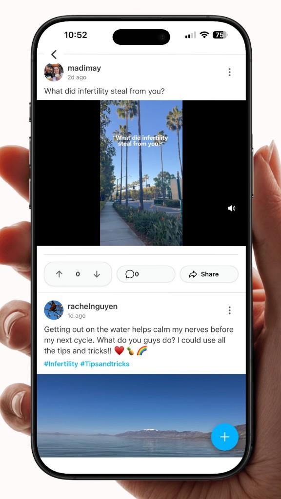 Venn feed showing real conversations inside a circle.
